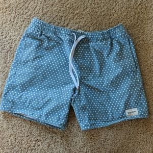 Rhythm. Blue patterned men's swim trunks